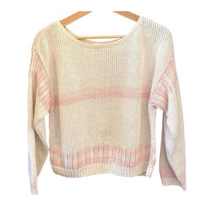 Vintage T.Q. Striped Knit Sweater Grandmacore Coastal Shabby Chic Pastel Girl
